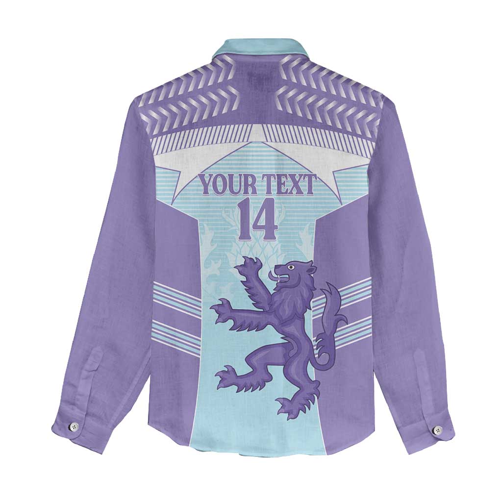 Scotland Football Custom Women Casual Shirt 2026 Come On Scottish Dragon Thistle Cyan - Wonder Print Shop