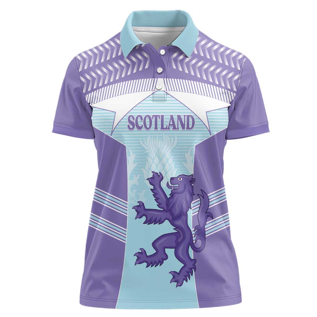 Scotland Football Custom Women Polo Shirt 2026 Come On Scottish Dragon Thistle Cyan - Wonder Print Shop