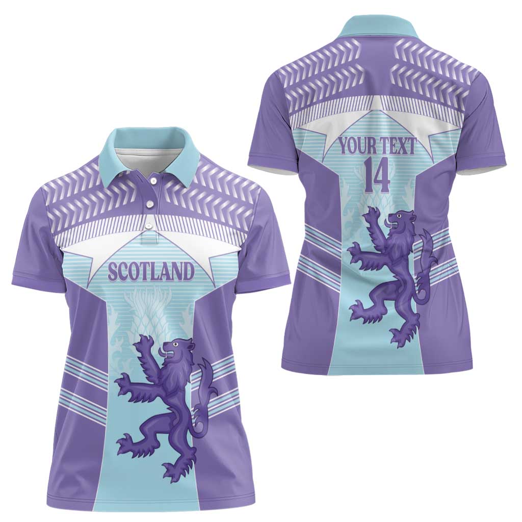 Scotland Football Custom Women Polo Shirt 2026 Come On Scottish Dragon Thistle Cyan - Wonder Print Shop
