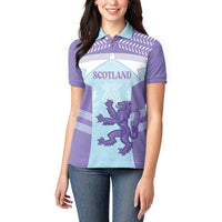 Scotland Football Custom Women Polo Shirt 2026 Come On Scottish Dragon Thistle Cyan - Wonder Print Shop