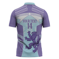Scotland Football Custom Zipper Polo Shirt 2026 Come On Scottish Dragon Thistle Cyan - Wonder Print Shop
