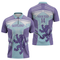 Scotland Football Custom Zipper Polo Shirt 2026 Come On Scottish Dragon Thistle Cyan - Wonder Print Shop