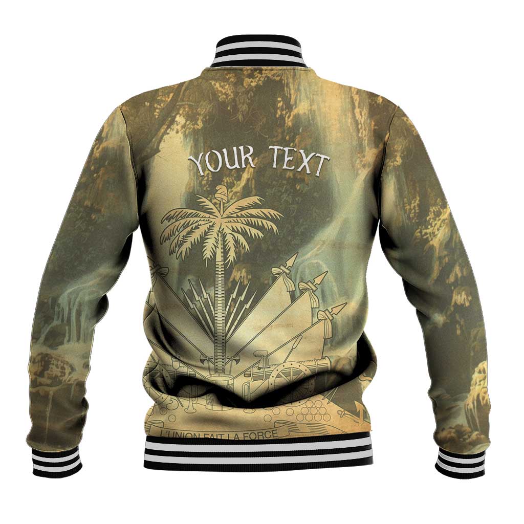 Personalized Afro Haiti Le Saut Baseball Jacket Ayiti Waterfall Vintage Grunge Style - Wonder Print Shop