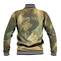 Personalized Afro Haiti Le Saut Baseball Jacket Ayiti Waterfall Vintage Grunge Style - Wonder Print Shop