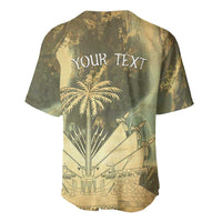 Personalized Afro Haiti Le Saut Baseball Jersey Ayiti Waterfall Vintage Grunge Style - Wonder Print Shop