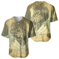 Personalized Afro Haiti Le Saut Baseball Jersey Ayiti Waterfall Vintage Grunge Style - Wonder Print Shop