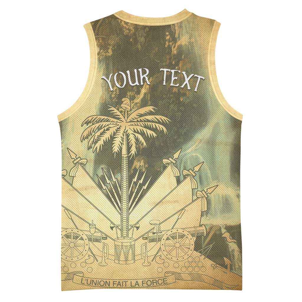 Personalized Afro Haiti Le Saut Basketball Jersey Ayiti Waterfall Vintage Grunge Style - Wonder Print Shop