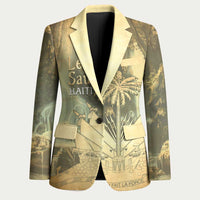Personalized Afro Haiti Le Saut Blazer Ayiti Waterfall Vintage Grunge Style - Wonder Print Shop