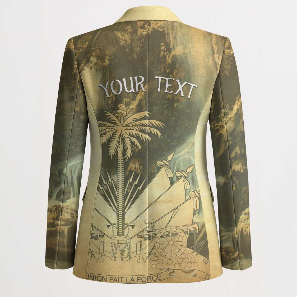 Personalized Afro Haiti Le Saut Blazer Ayiti Waterfall Vintage Grunge Style - Wonder Print Shop