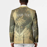 Personalized Afro Haiti Le Saut Blazer Ayiti Waterfall Vintage Grunge Style - Wonder Print Shop