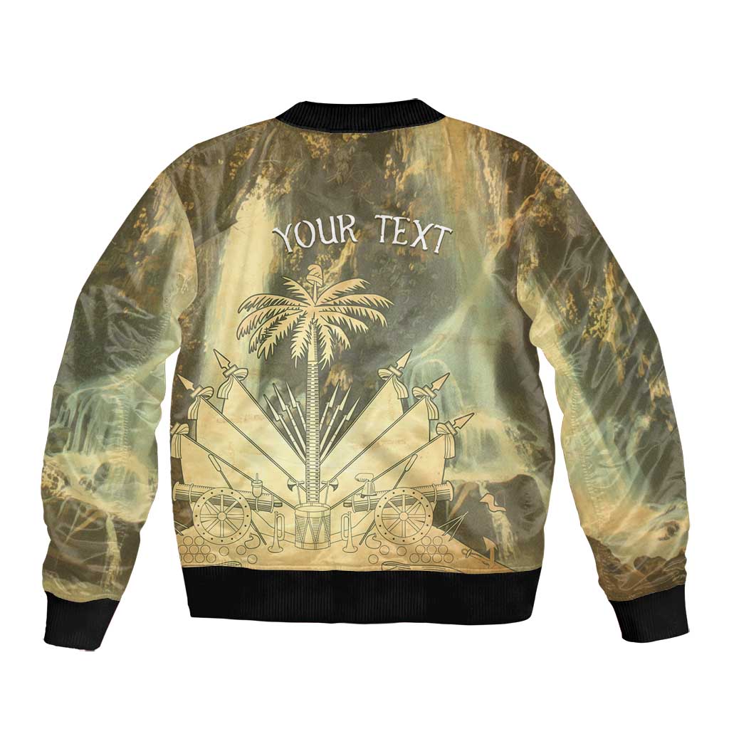Personalized Afro Haiti Le Saut Bomber Jacket Ayiti Waterfall Vintage Grunge Style - Wonder Print Shop