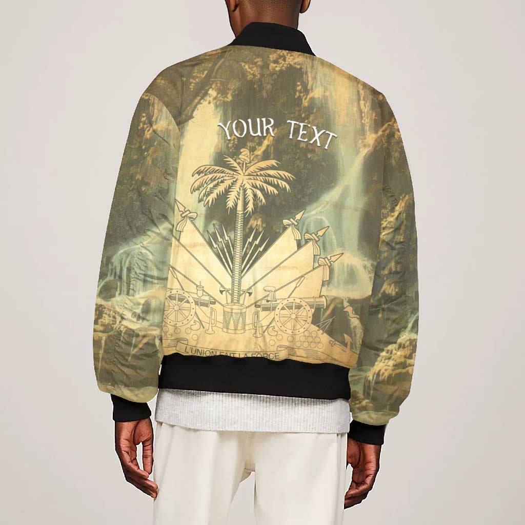 Personalized Afro Haiti Le Saut Bomber Jacket Ayiti Waterfall Vintage Grunge Style - Wonder Print Shop