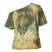 Personalized Afro Haiti Le Saut Cross Shoulder Shirt Ayiti Waterfall Vintage Grunge Style - Wonder Print Shop