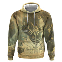 Personalized Afro Haiti Le Saut Hoodie Ayiti Waterfall Vintage Grunge Style - Wonder Print Shop