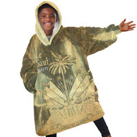 Personalized Afro Haiti Le Saut Kid Wearable Blanket Hoodie Ayiti Waterfall Vintage Grunge Style - Wonder Print Shop