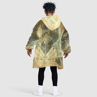 Personalized Afro Haiti Le Saut Kid Wearable Blanket Hoodie Ayiti Waterfall Vintage Grunge Style - Wonder Print Shop