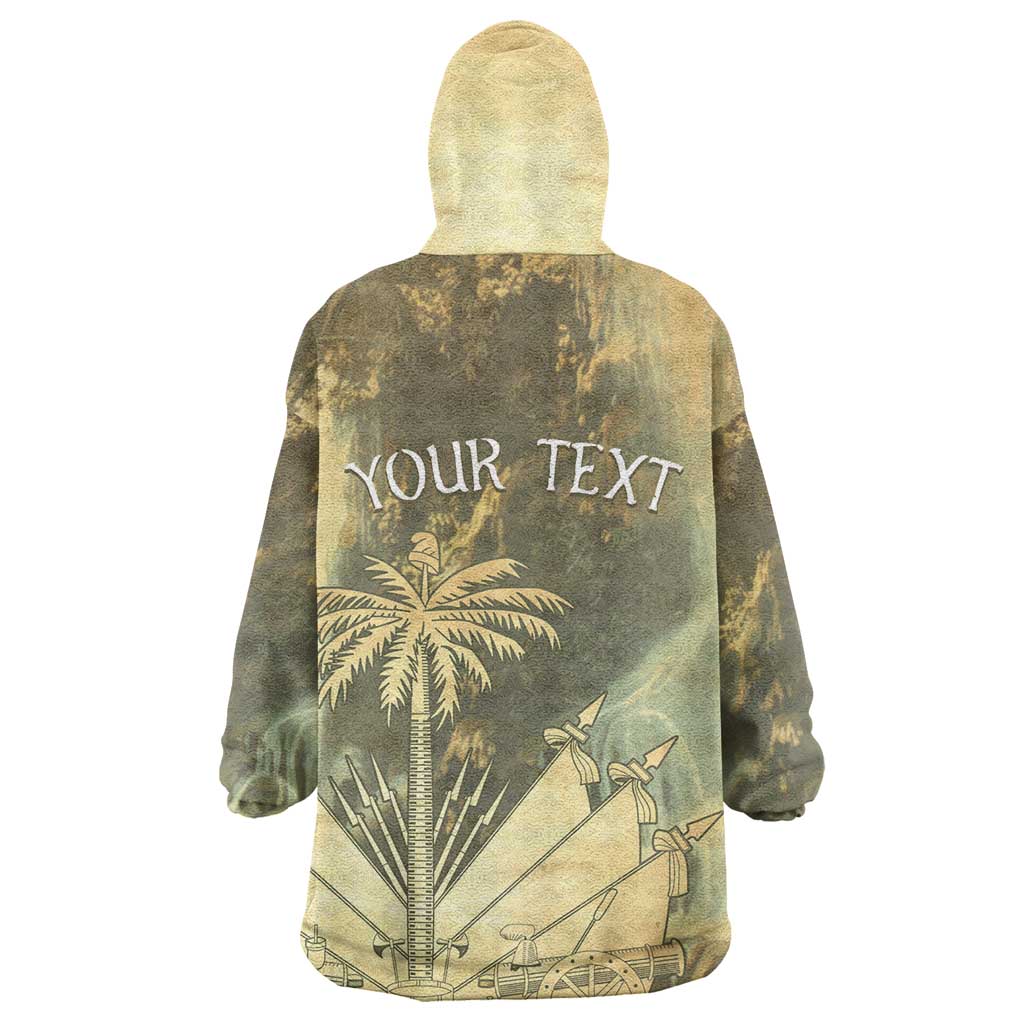Personalized Afro Haiti Le Saut Kid Wearable Blanket Hoodie Ayiti Waterfall Vintage Grunge Style - Wonder Print Shop
