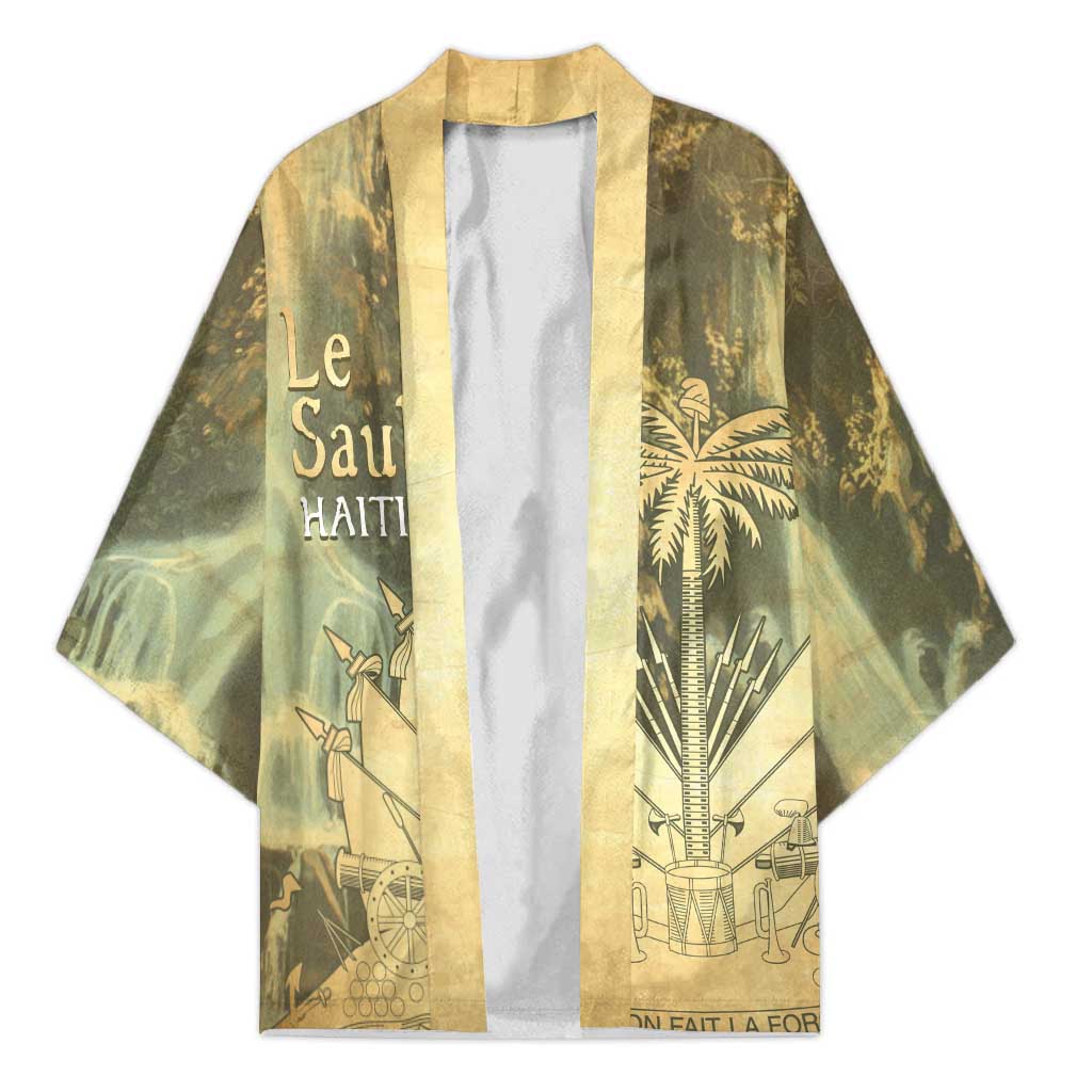 Personalized Afro Haiti Le Saut Kimono Ayiti Waterfall Vintage Grunge Style - Wonder Print Shop