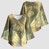 Personalized Afro Haiti Le Saut Kimono Sleeve Blouse Ayiti Waterfall Vintage Grunge Style - Wonder Print Shop