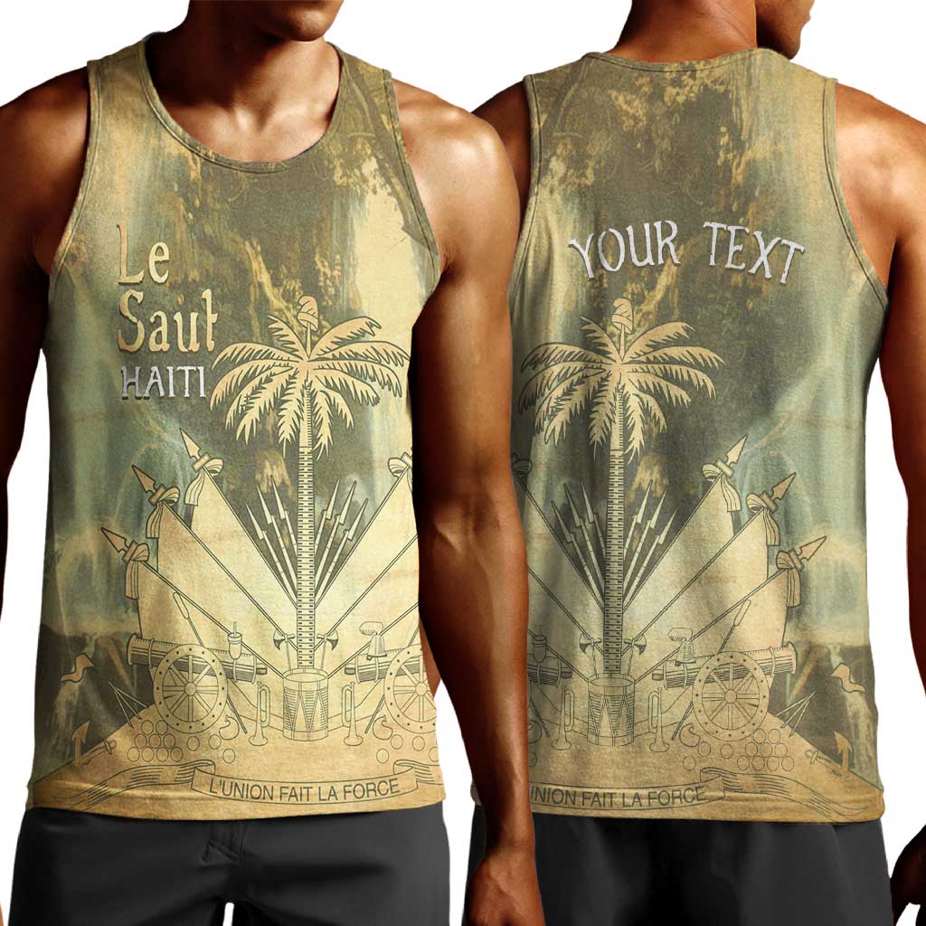 Personalized Afro Haiti Le Saut Men Tank Top Ayiti Waterfall Vintage Grunge Style - Wonder Print Shop