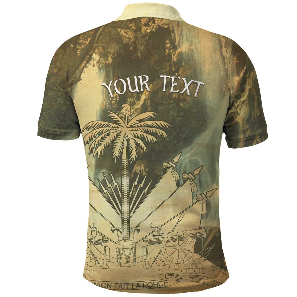 Personalized Afro Haiti Le Saut Polo Shirt Ayiti Waterfall Vintage Grunge Style - Wonder Print Shop