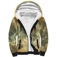 Personalized Afro Haiti Le Saut Sherpa Hoodie Ayiti Waterfall Vintage Grunge Style - Wonder Print Shop