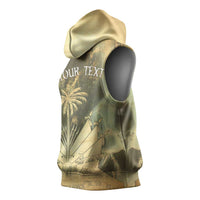 Personalized Afro Haiti Le Saut Sleeveless Hoodie Ayiti Waterfall Vintage Grunge Style - Wonder Print Shop