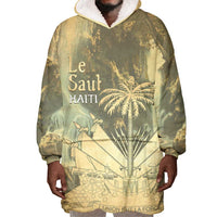 Personalized Afro Haiti Le Saut Wearable Blanket Hoodie Ayiti Waterfall Vintage Grunge Style - Wonder Print Shop
