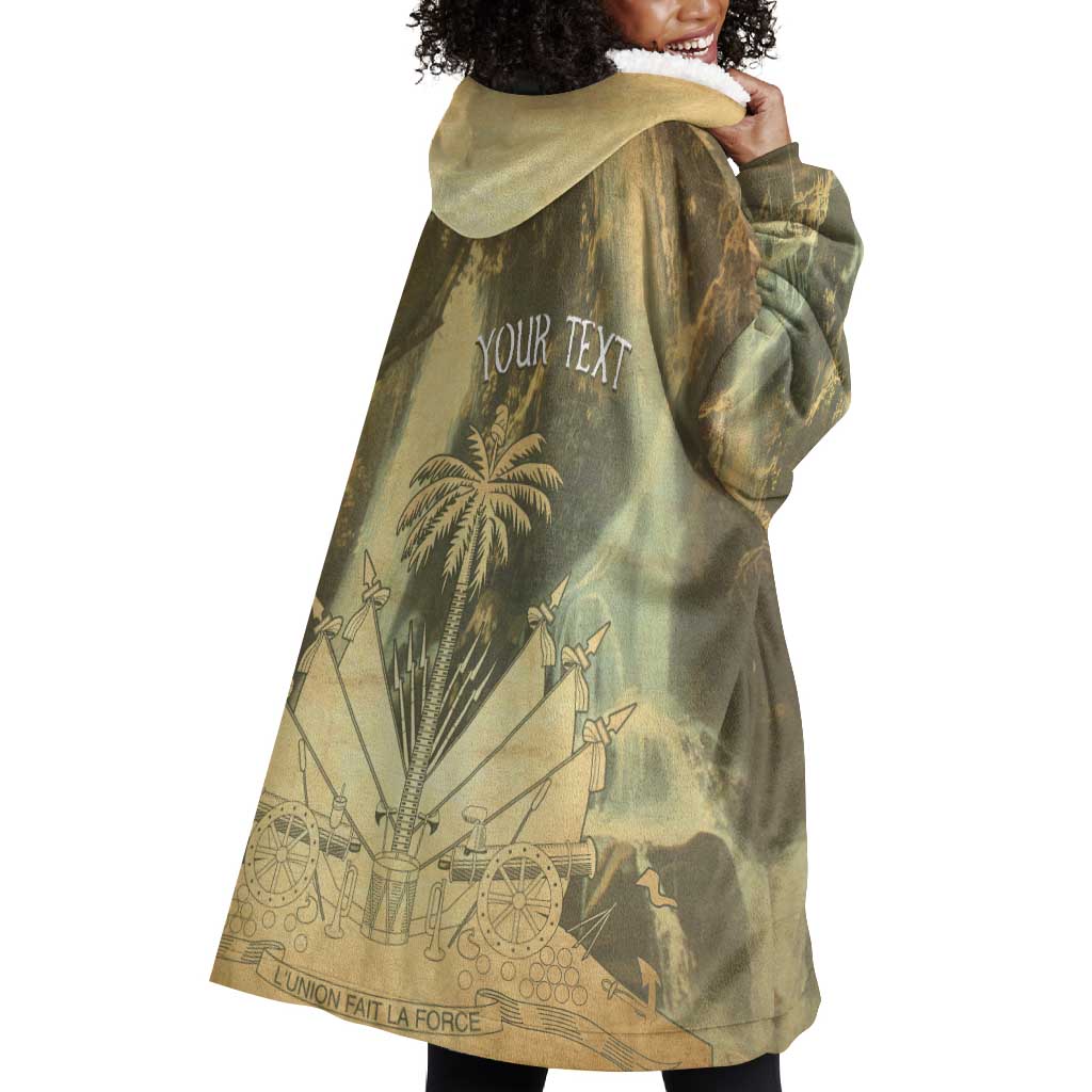 Personalized Afro Haiti Le Saut Wearable Blanket Hoodie Ayiti Waterfall Vintage Grunge Style - Wonder Print Shop