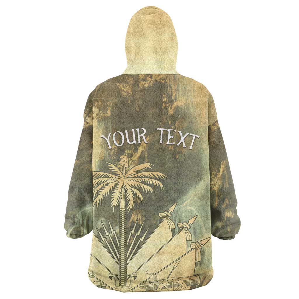Personalized Afro Haiti Le Saut Wearable Blanket Hoodie Ayiti Waterfall Vintage Grunge Style - Wonder Print Shop