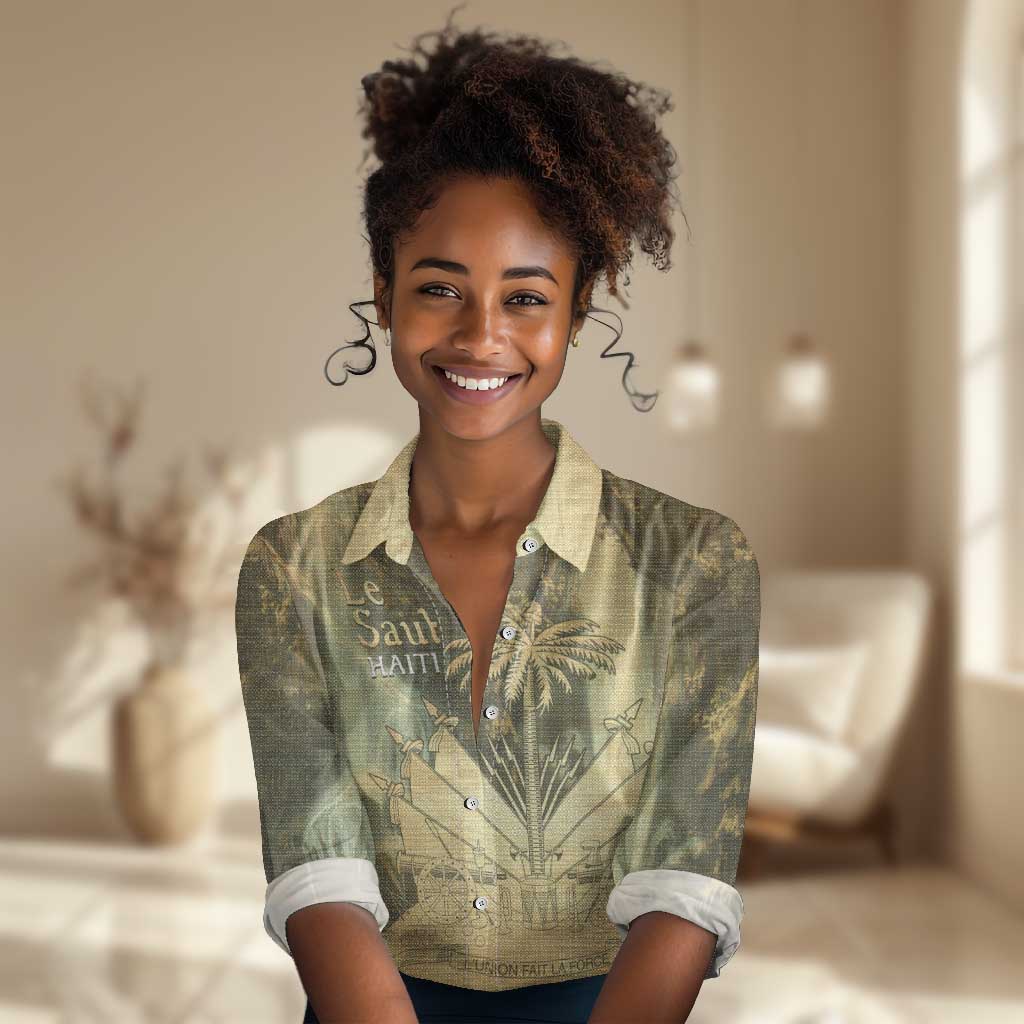 Personalized Afro Haiti Le Saut Women Casual Shirt Ayiti Waterfall Vintage Grunge Style - Wonder Print Shop