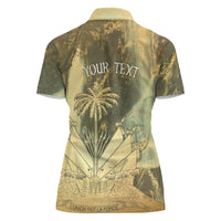 Personalized Afro Haiti Le Saut Women Polo Shirt Ayiti Waterfall Vintage Grunge Style - Wonder Print Shop