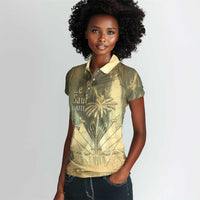 Personalized Afro Haiti Le Saut Women Polo Shirt Ayiti Waterfall Vintage Grunge Style - Wonder Print Shop