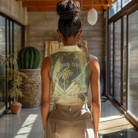 Personalized Afro Haiti Le Saut Women Sleeveless Polo Shirt Ayiti Waterfall Vintage Grunge Style - Wonder Print Shop