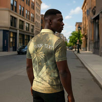 Personalized Afro Haiti Le Saut Zipper Polo Shirt Ayiti Waterfall Vintage Grunge Style - Wonder Print Shop