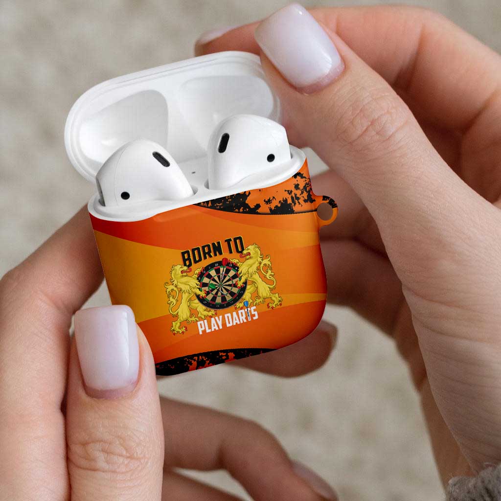 Netherlands Darts AirPods Case Born To Play Darts Grunge Style - Wonder Print Shop