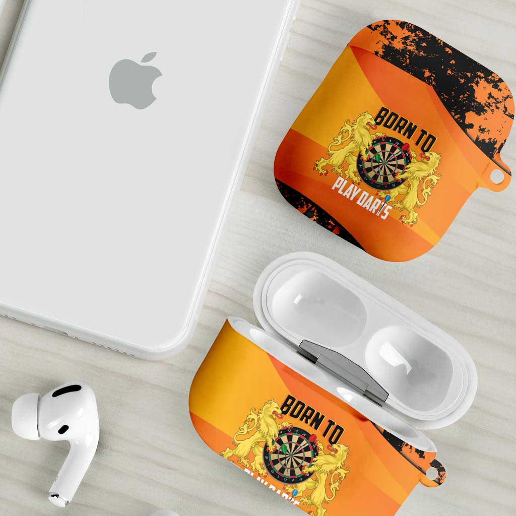 Netherlands Darts AirPods Case Born To Play Darts Grunge Style - Wonder Print Shop