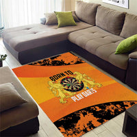 Netherlands Darts Area Rug Born To Play Darts Grunge Style - Wonder Print Shop