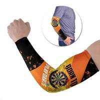 Personalised Netherlands Darts Arm Sleeves Born To Play Darts Grunge Style - Wonder Print Shop
