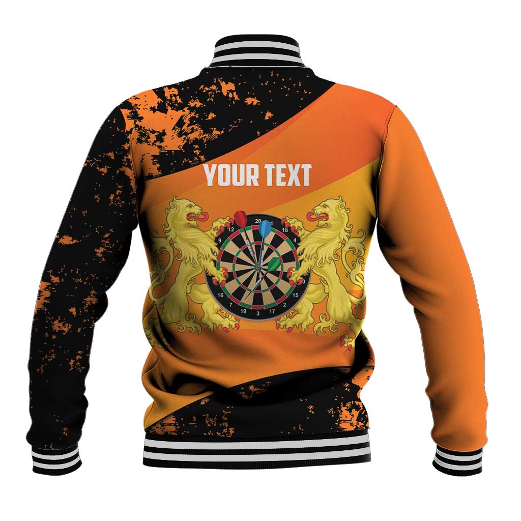 Personalised Netherlands Darts Baseball Jacket Born To Play Darts Grunge Style - Wonder Print Shop