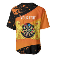 Personalised Netherlands Darts Baseball Jersey Born To Play Darts Grunge Style - Wonder Print Shop