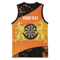 Personalised Netherlands Darts Basketball Jersey Born To Play Darts Grunge Style - Wonder Print Shop