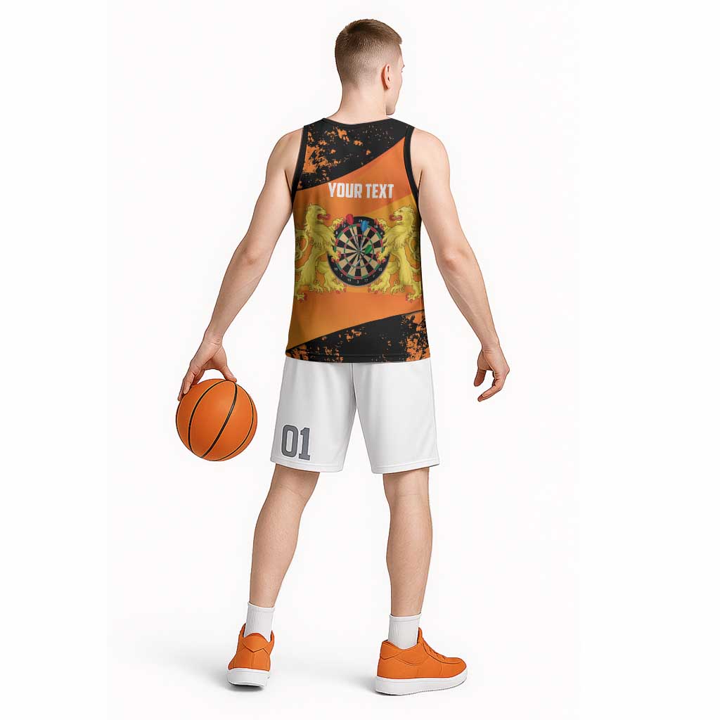 Personalised Netherlands Darts Basketball Jersey Born To Play Darts Grunge Style - Wonder Print Shop