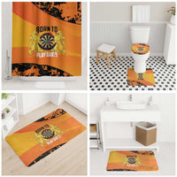 Netherlands Darts Bathroom Set Born To Play Darts Grunge Style - Wonder Print Shop