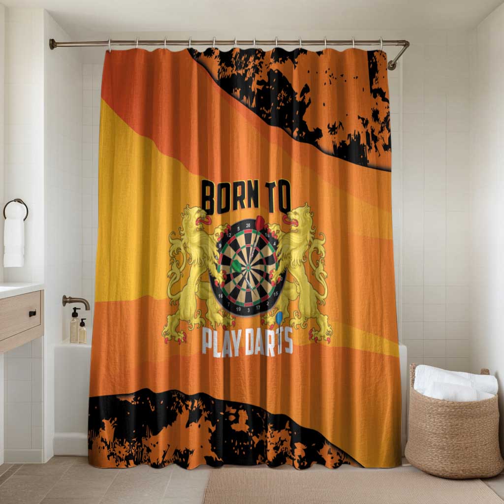 Netherlands Darts Bathroom Set Born To Play Darts Grunge Style - Wonder Print Shop
