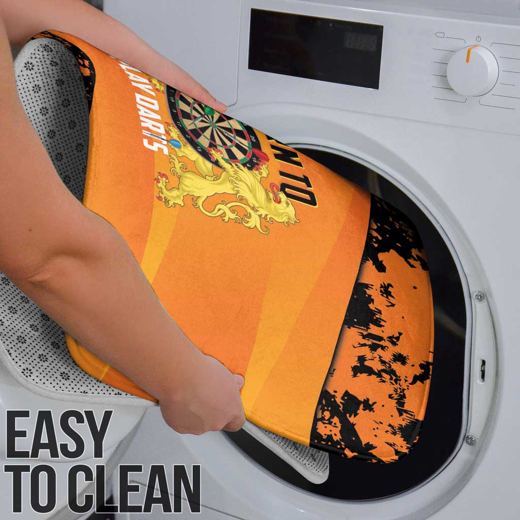 Netherlands Darts Bathroom Set Born To Play Darts Grunge Style - Wonder Print Shop