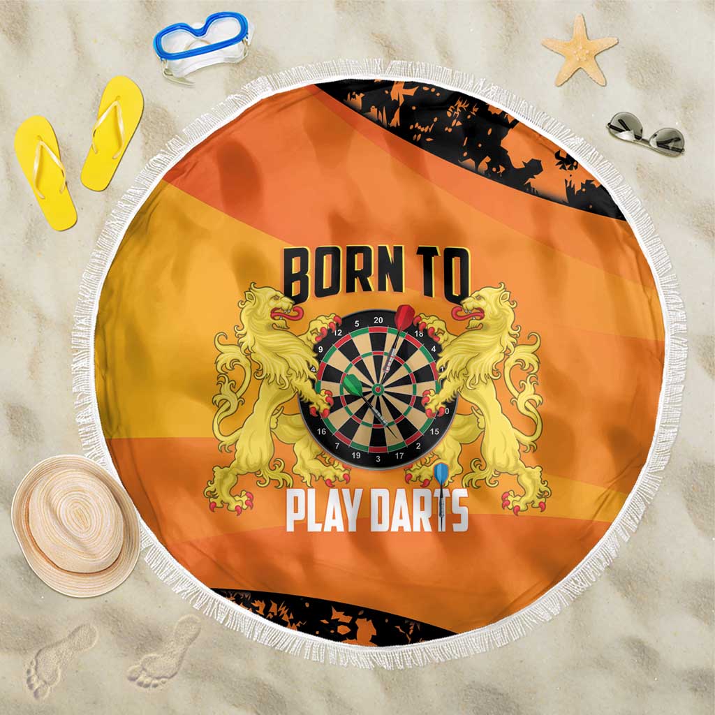 Netherlands Darts Beach Blanket Born To Play Darts Grunge Style - Wonder Print Shop