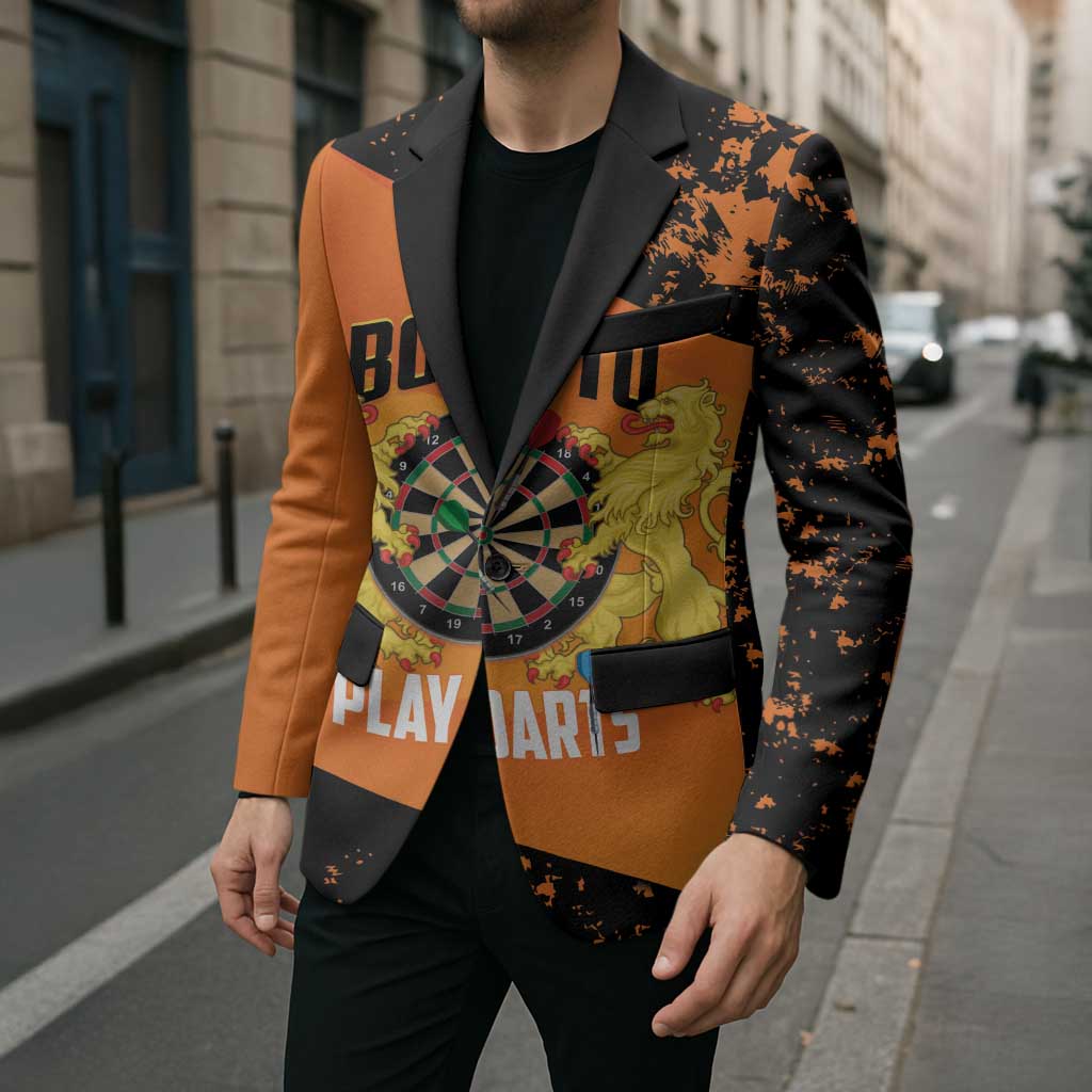 Personalised Netherlands Darts Blazer Born To Play Darts Grunge Style - Wonder Print Shop