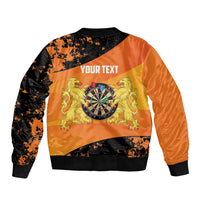 Personalised Netherlands Darts Bomber Jacket Born To Play Darts Grunge Style - Wonder Print Shop