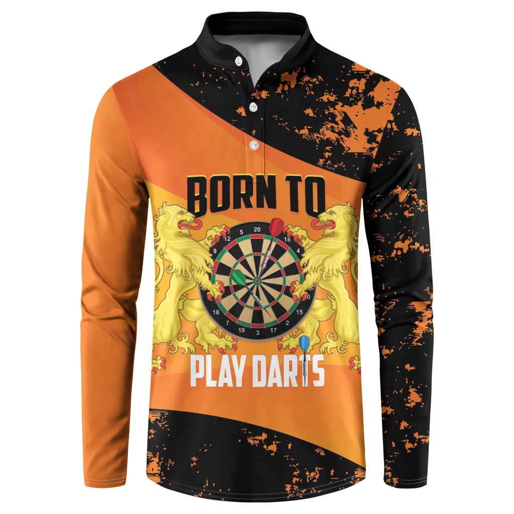 Personalised Netherlands Darts Button Sweatshirt Born To Play Darts Grunge Style - Wonder Print Shop